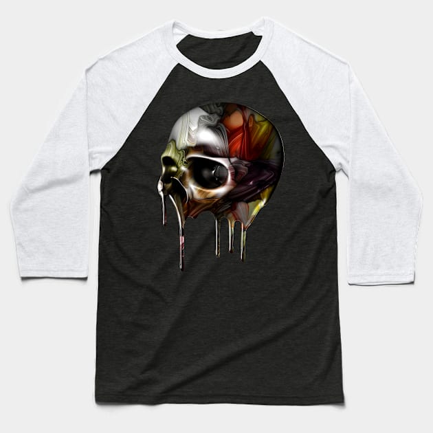 Syrupy Skull Baseball T-Shirt by JoeConde